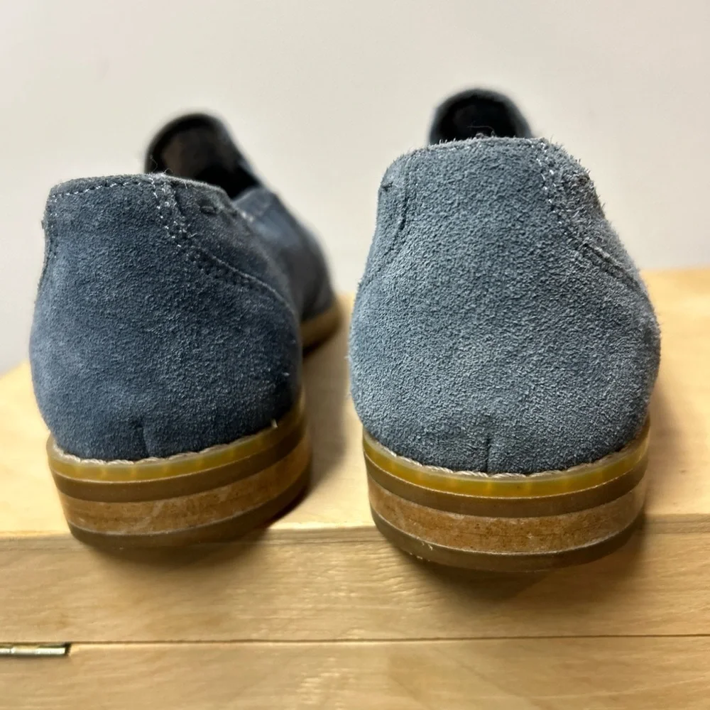 Hush Puppies Shoes Sz 6.5M Slip On Loafers Flats Blue Suede Casual Summer Womens